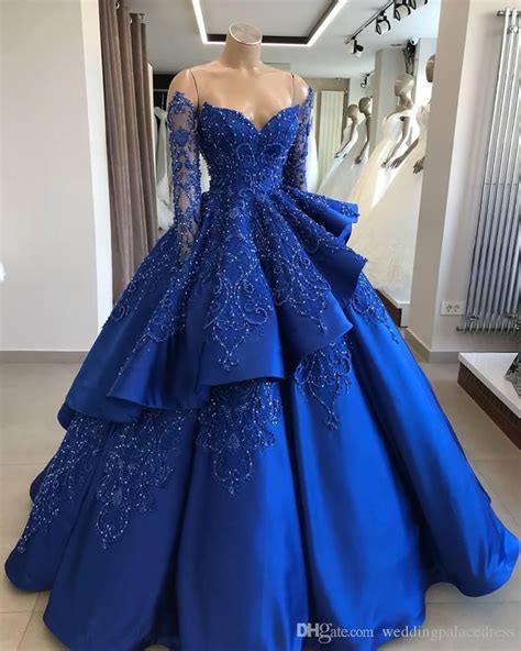 Acheter Royal Blue Vintage Robe De Bal Quinceanera Robes Encolure