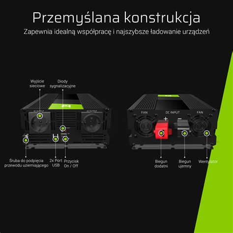 Green Cell 12V 230V 3000W Modyfikowana sinusoida Przetwornica napięcia