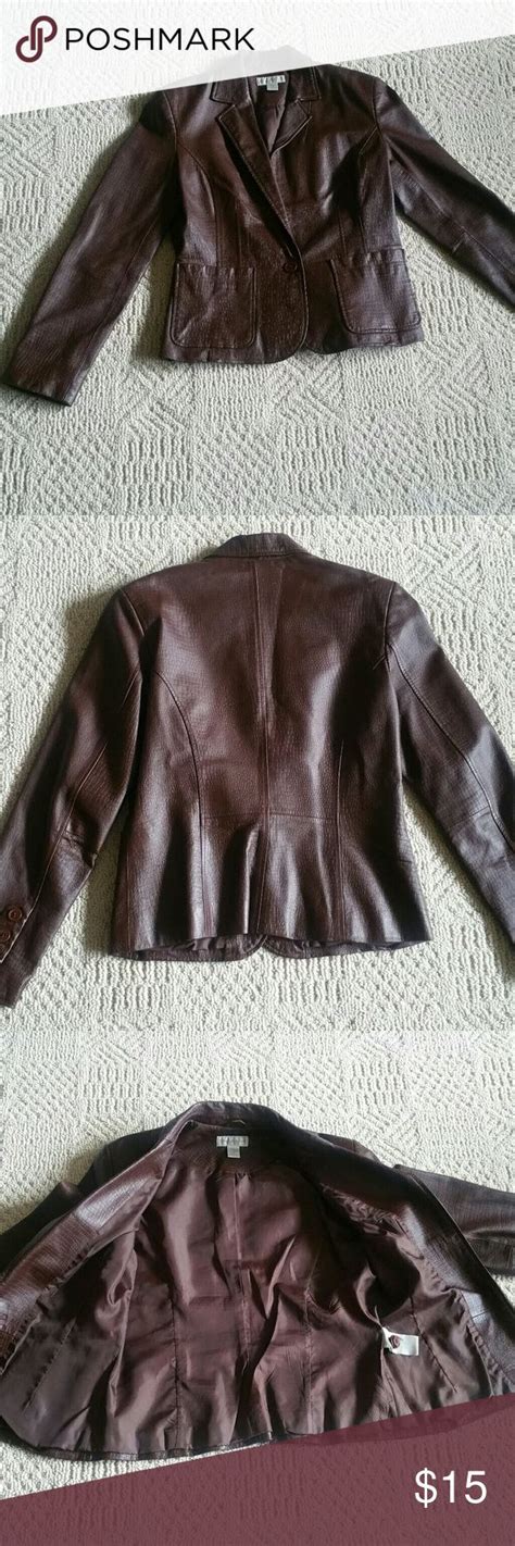 Women S Brown Worthington Leather Jacket Sz Small Leather Jacket Worthington Jackets