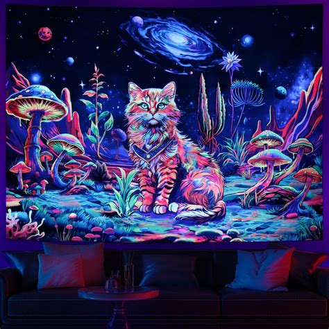 Amazon Witchy Cat Moon Phase Vertical Tapestry Aesthetic Blue