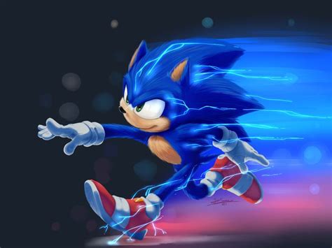 Sonic The Hedgehog Is Running With His Feet In The Air