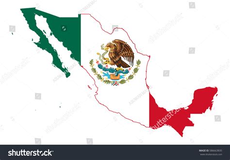 Flag Map Mexico Stock Vector (Royalty Free) 586663835 | Shutterstock