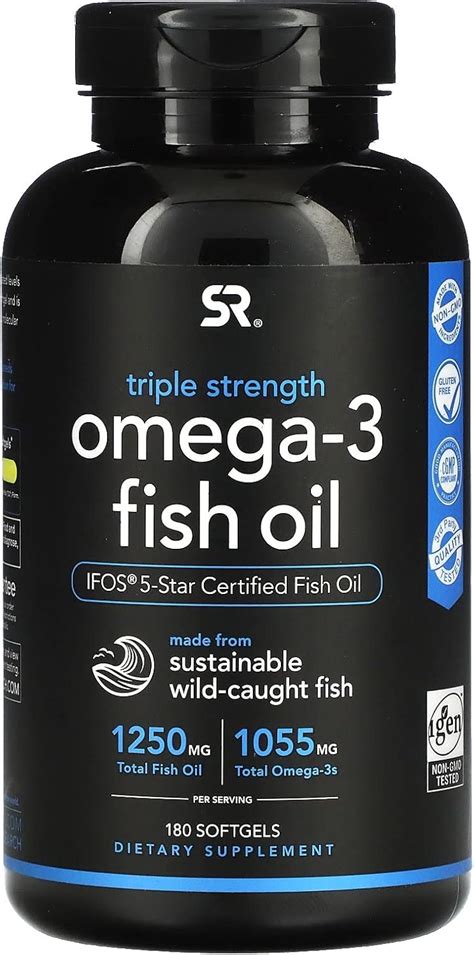 Sports Research Aceite De Pescado Omega 3 Triple Fuerza 1250 Mg 180