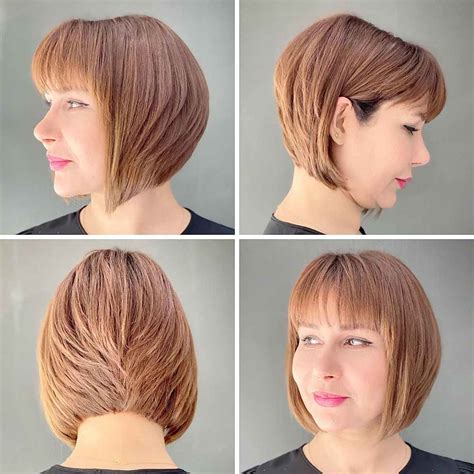 Chic Short Layered Bob With Bangs For An Eye Catching Crop