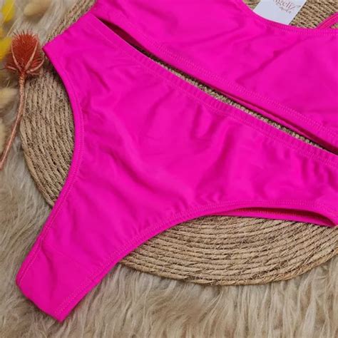 Bikini Top Brisa Con Culotte Tiro Alto Malla Mujer