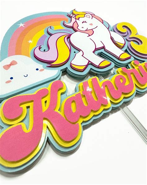 Unicorn Cake Topper Unicorn Birthday Cake Birthday Party Personalized