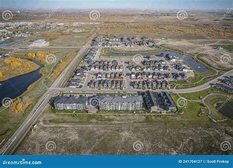 Aerial View Of Martensville In Central Saskatchewan Stock Image Image