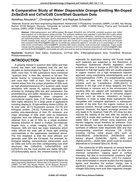 Pdf A Comparative Study Of Water Dispersible Orange Emitting Mn Doped