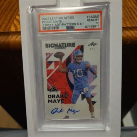 Leaf Signatures Series Drake Maye Rc Auto Street Art Autograph