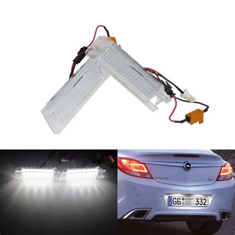 ANGRONG 2x LED CANBUS License Number Plate Light For Vauxhall Opel