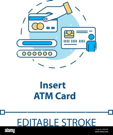 Insert Atm Card Concept Icon Money Withdrawal Procedure Idea Thin Line