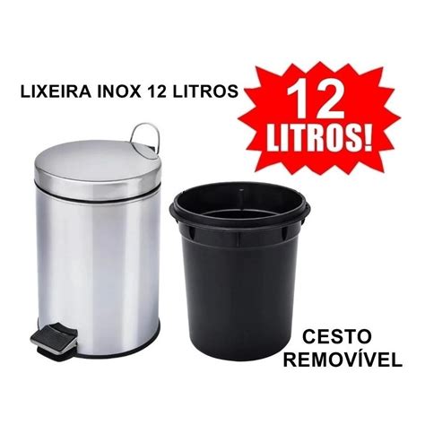 Cesto De Lixo Lts Inox C Pedal Banheiro Shopee Brasil