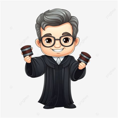 Judge Cartoon Character Illustration Legal Court Law PNG Transparent