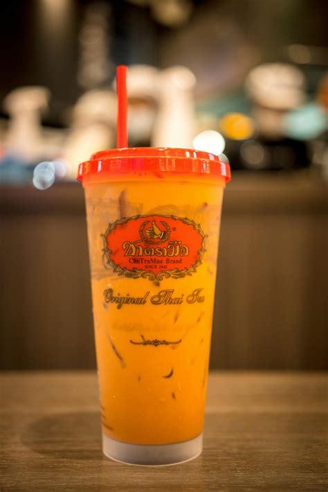 Samut Prakan Thailand April Iced Thai Milk Tea From The