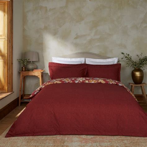 Dorma Samira Saffron Red Cotton Duvet Cover And Pillowcase Set Dunelm