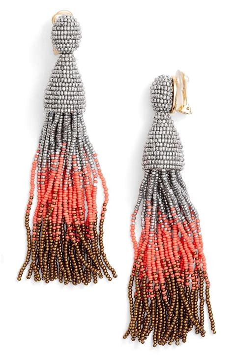 Oscar De La Renta Ombr Long Tassel Clip Earrings Nordstrom