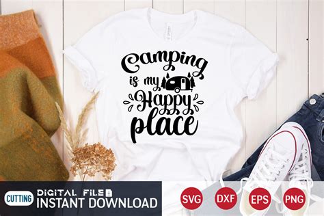 Camping Is My Happy Place Svg Graphic By Funnysvgcrafts · Creative Fabrica