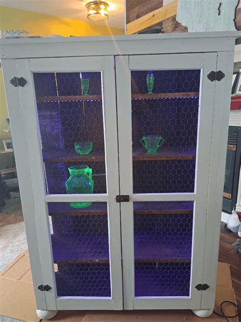 Converted An Old Cabinet Into A Uranium Glass Display Rsomethingimade