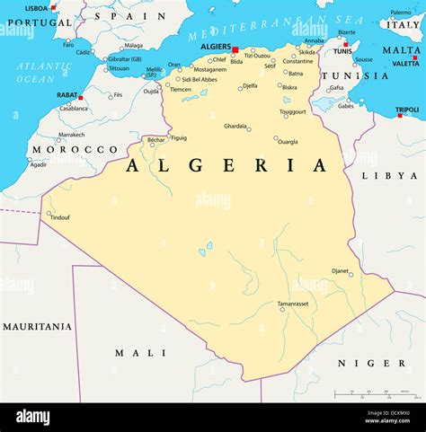 Algeria Political Map Stock Photo - Alamy