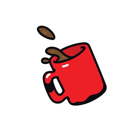 Icon Red Mug With Coffee Vector Illustration Of A Mug Of Tea Cartoon