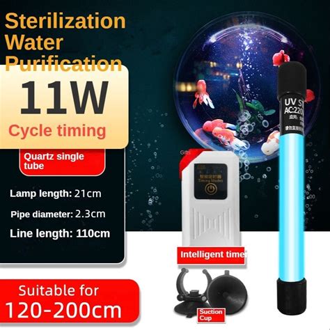 Ready Stock 220V 110V Aquarium Submersible UV Light Sterilizer Pond