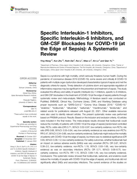 (PDF) Specific Interleukin-1 Inhibitors, Specific Interleukin-6 ...