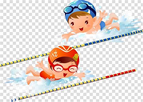 Girl and boy swimming on pool art, Swimming pool Child , Hand-painted ...