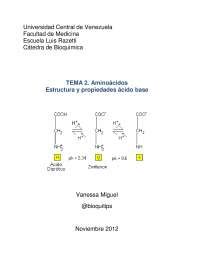 Aminoacidos Estructura Y Propiedades Acido Base Docsity