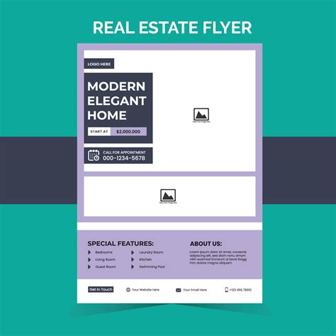 Real Estate Flyer Template 22970831 Vector Art at Vecteezy