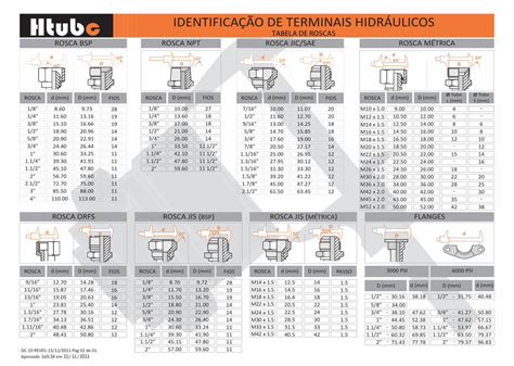 PDF IDENTIFICAÇÃO DE TERMINAIS HIDRÁULICOS Htubo TABELA DE ROS