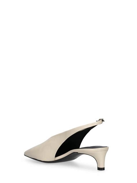 Jil Sander Mm Leather Kitten Heel Slingbacks Jil Sander