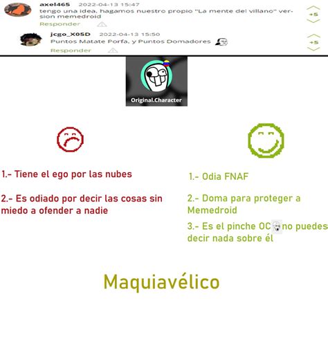 La mente de villano versión momosdroid Meme subido por ZeeMars