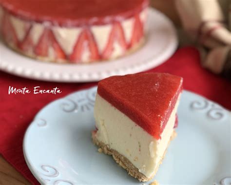 Cheesecake de Morango sem forno e sem fogão Monta Encanta