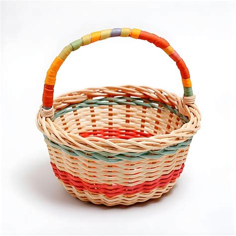 Premium Photo Colorful Wicker Basket Decorative Basket