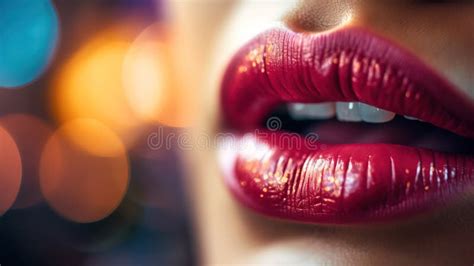 Lips Beauty Red Lips Makeup Detail Beautiful Make Up Closeup Sensual