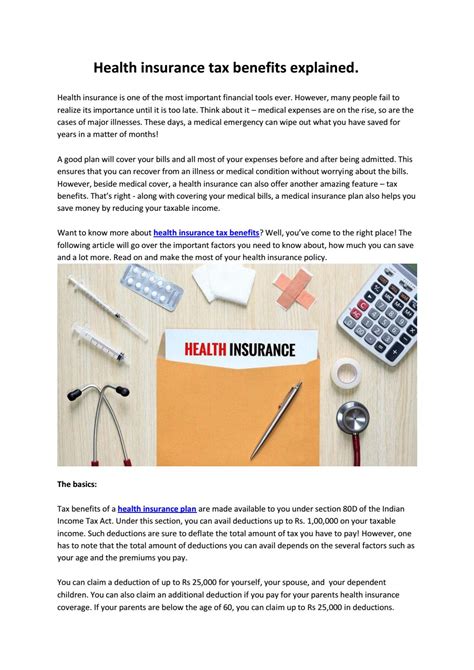 Health Insurance Tax Benefits Explained By Rohitcoco Issuu