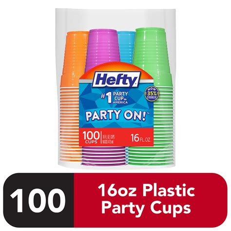 Hefty Everyday Colorful Disposable Plastic Cups 16 Oz Assorted Colors