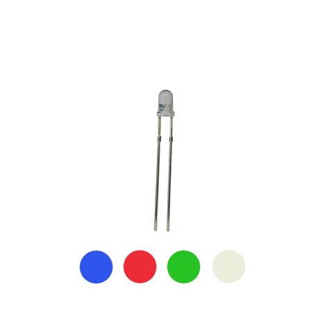 LED 3MM TRANSPARENTE LUZ DE COLOR 1 5V COLORES VARIOS Electronica