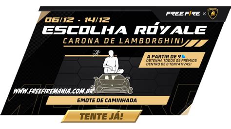 Free Fire Como Conseguir Emote De Caminhada Carona De Lamborghini No