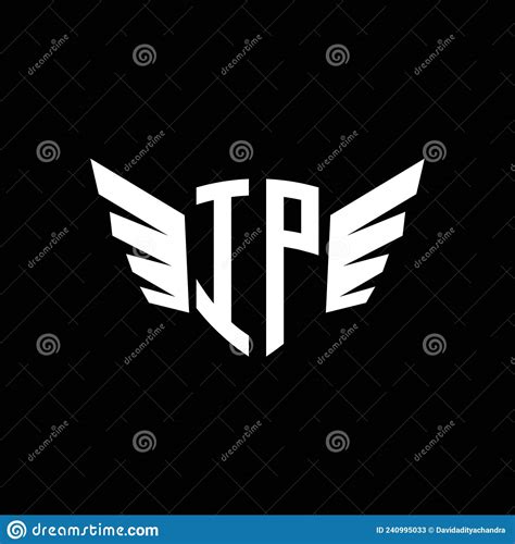 IP Monogram Wing Shape Style Stock Vector Illustration Of Company