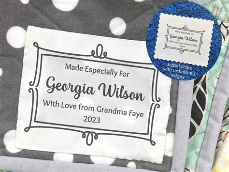 Personalized Cotton Label Single Custom Printed Cotton Quilt Label