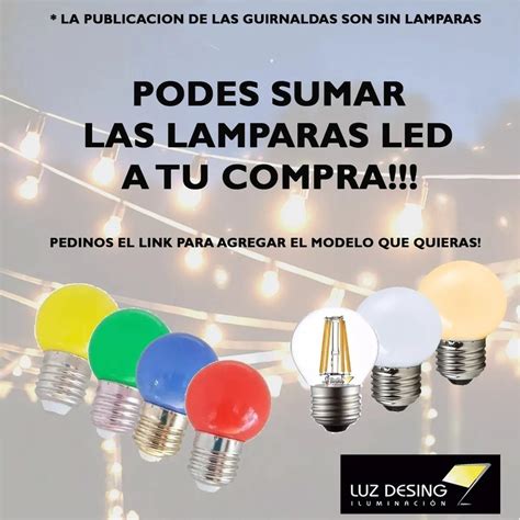 Luz Desing Guirnalda Luces Exterior Metros Kermesse Apto Led