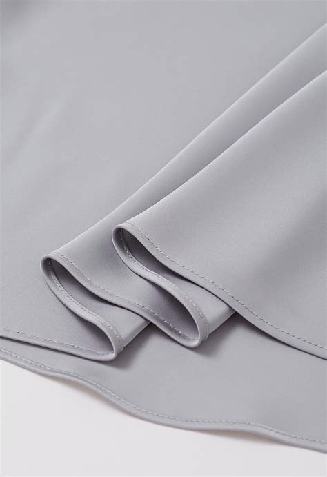 Satin Finish Mermaid Maxi Skirt In Grey Retro Indie And Unique Fashion