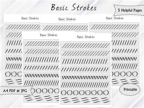 Basic Strokes Handwriting Practice Sheet Printable Handwriting