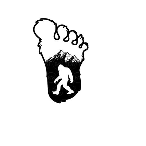 Bigfoot Svg Big Foot Print Svg Mountain Svg Yeti Svg Sas Inspire