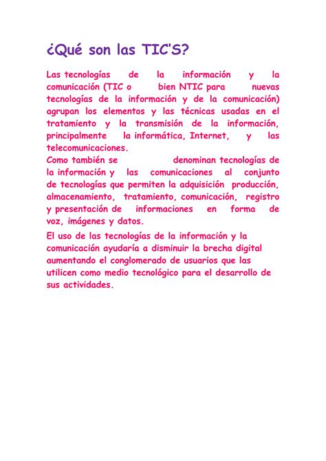 Qu Son Las Tic Pdf Descarga Gratuita