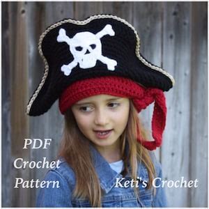 Crochet Pattern:kids Pirate Hat,pirate Hat Crochet Pattern,crochet ...