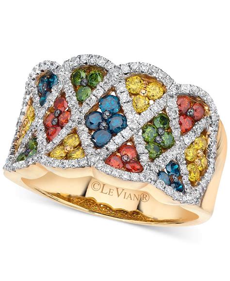 Le Vian Exotics Multi Colored Diamond Ring 1 3 8 Ct T W In 14k Gold