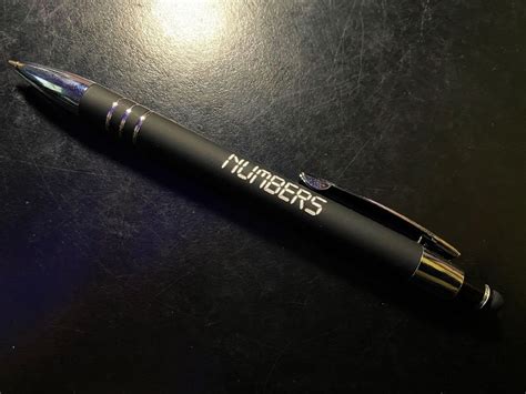 Numbers Black Alpha Soft Touch Pen W Stylus Numbers