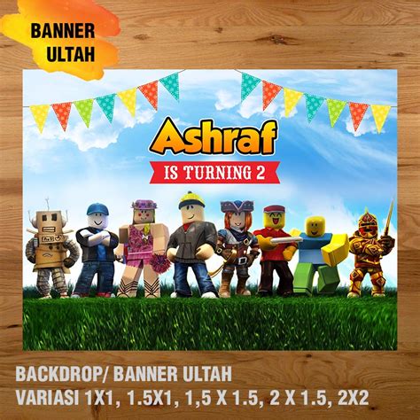 Jual Roblox Banner Backdrop Spanduk Ulang Tahun Ul Tah Shopee Indonesia